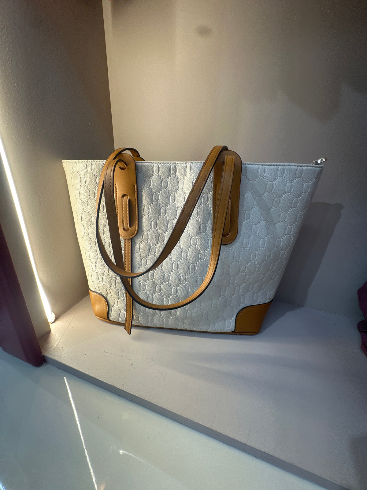 Ivory Monogram Tote Bag