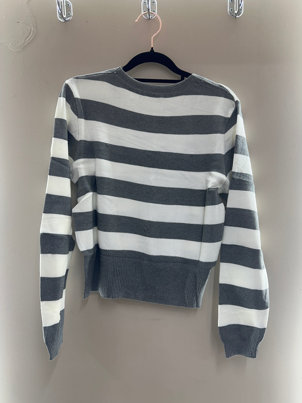 Striped Knit Button Cardigan