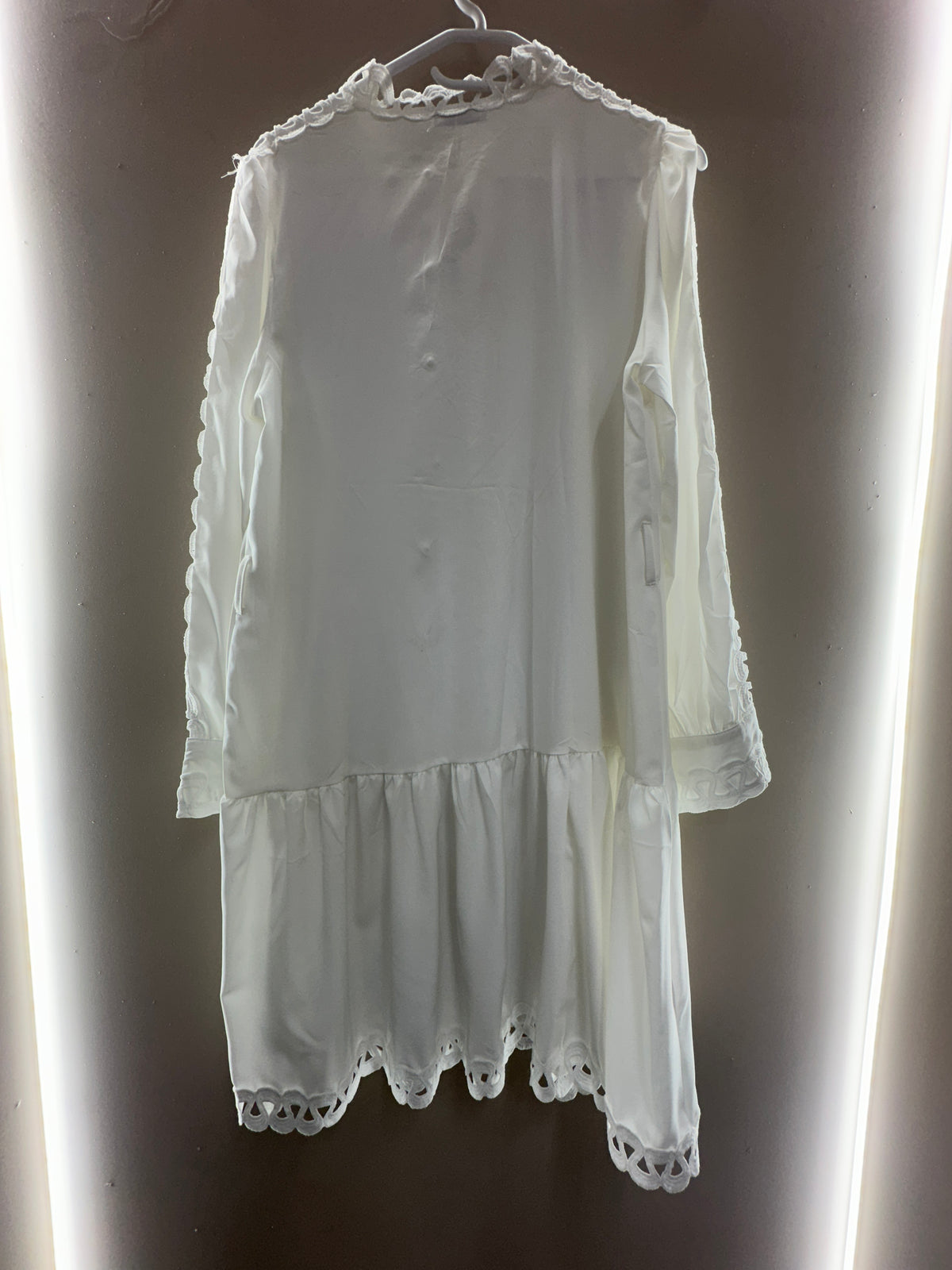 Lace Trim Tiered Mini Dress