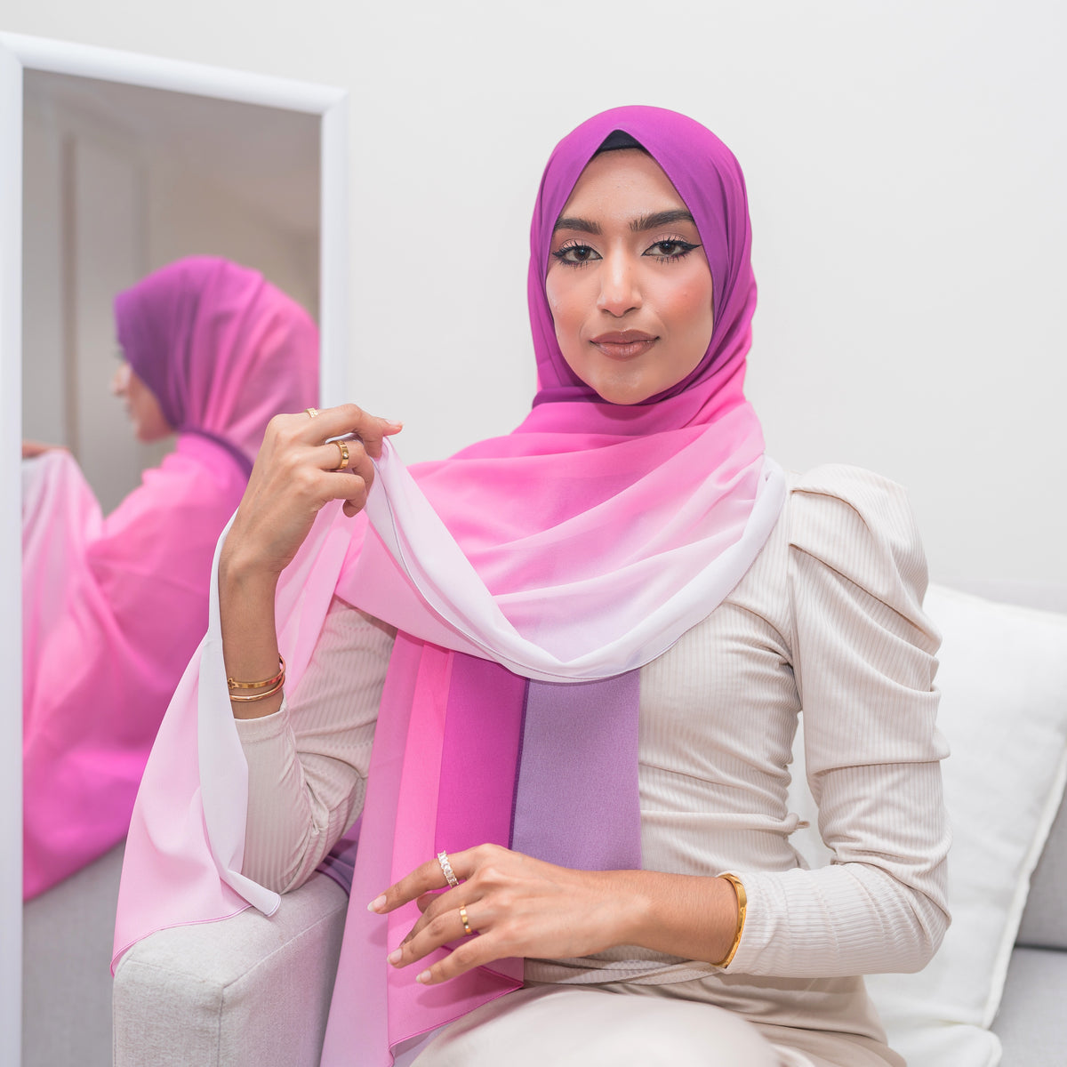 Fuchsia ~ luxury chiffon — view 2
