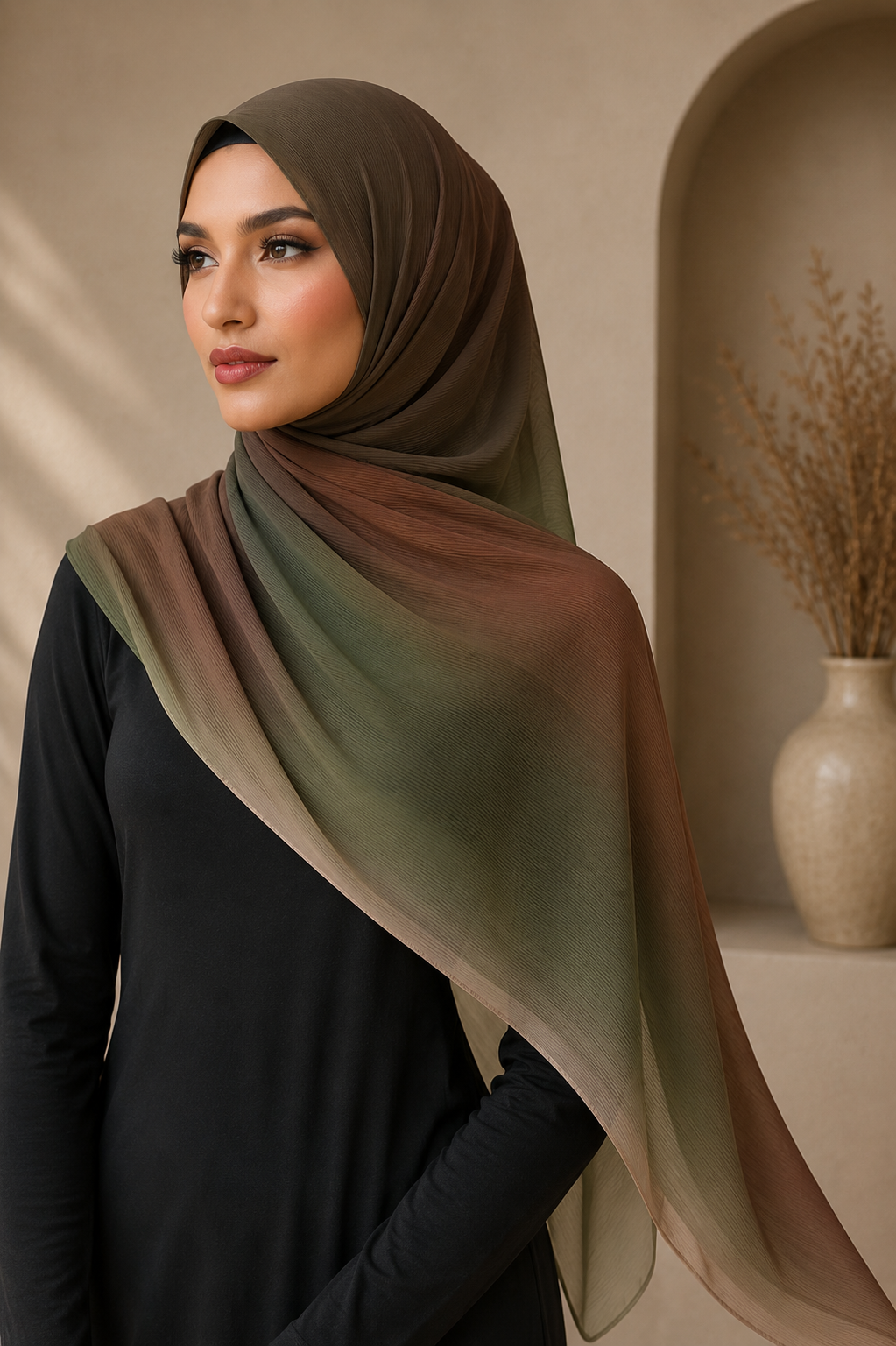 Ombre Crimped Hijabs