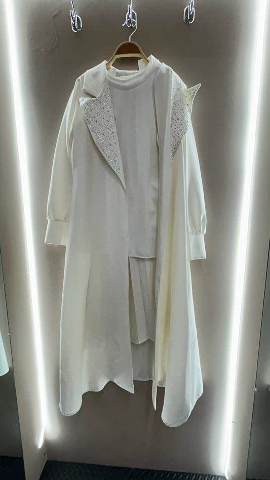 Embellished 3-Piece Skirt Abaya Set