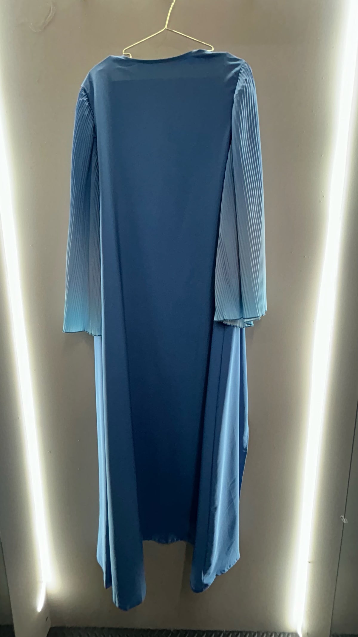 Pleated Sleeve Open Abaya