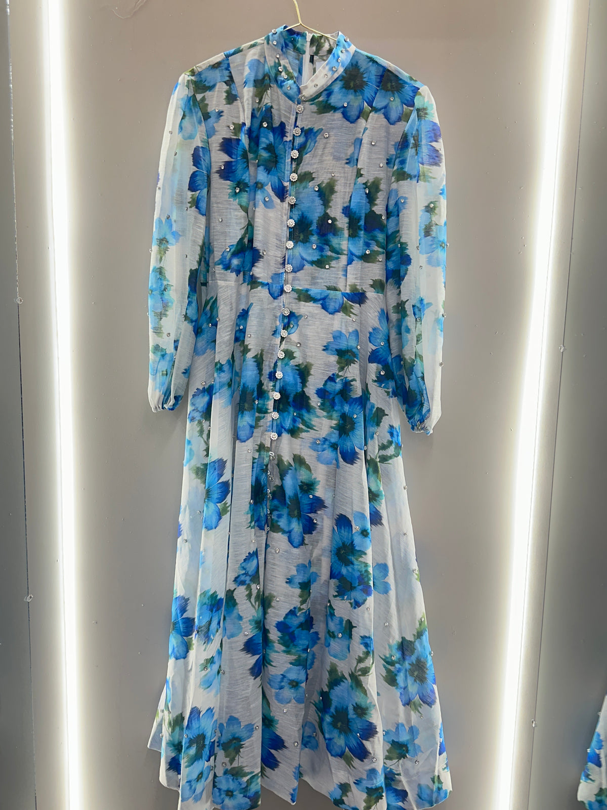 Blue Blossom Pearl Maxi Dress