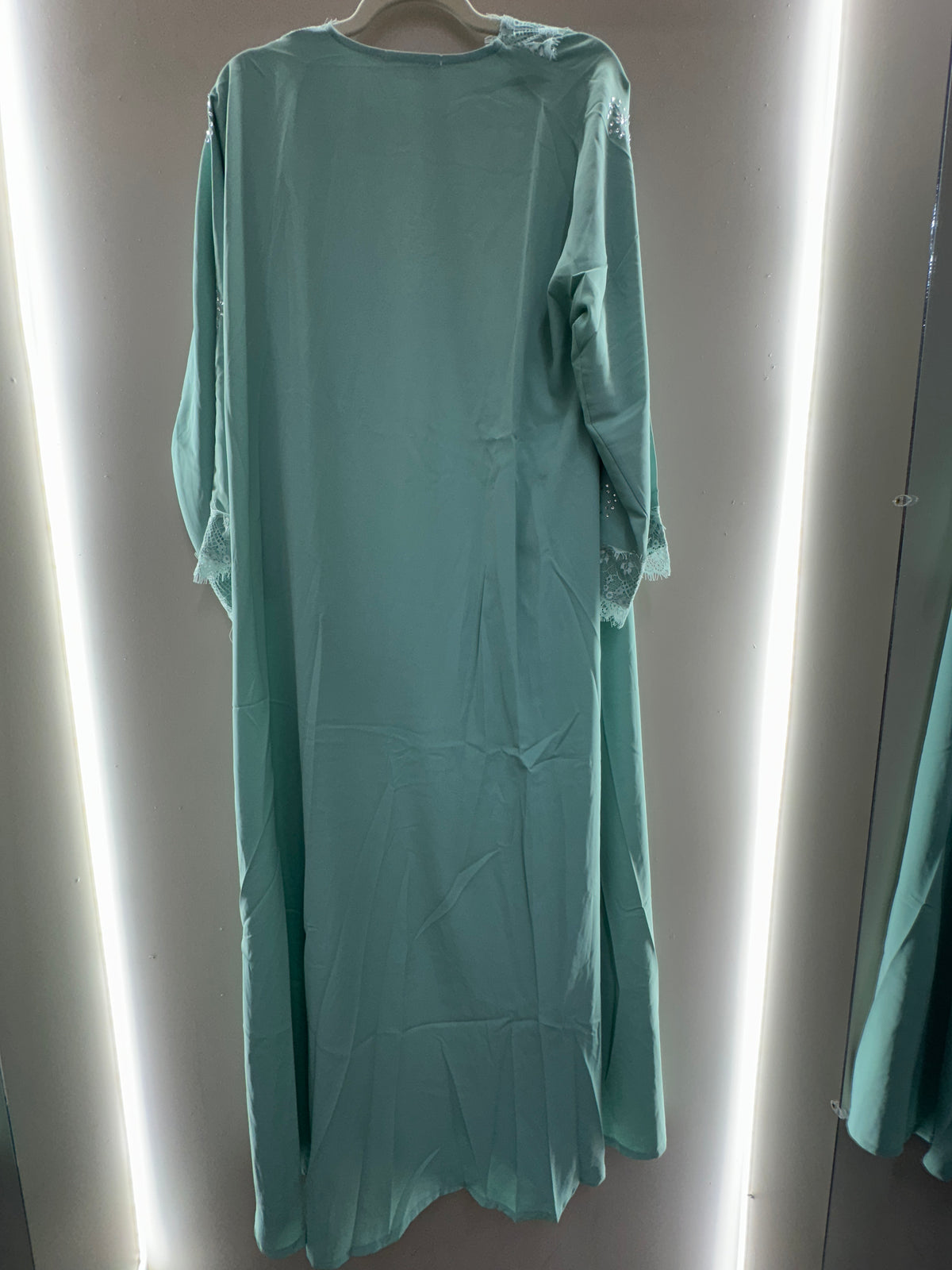 Sage Lace Duster Abaya