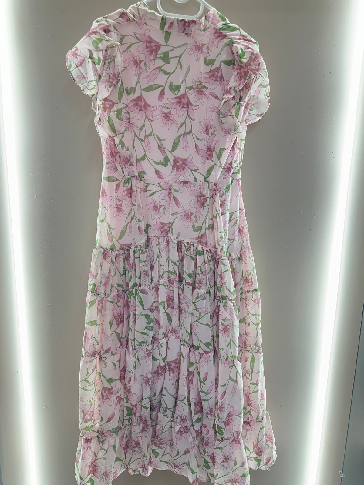 Rose Petal Tiered Midi Dress