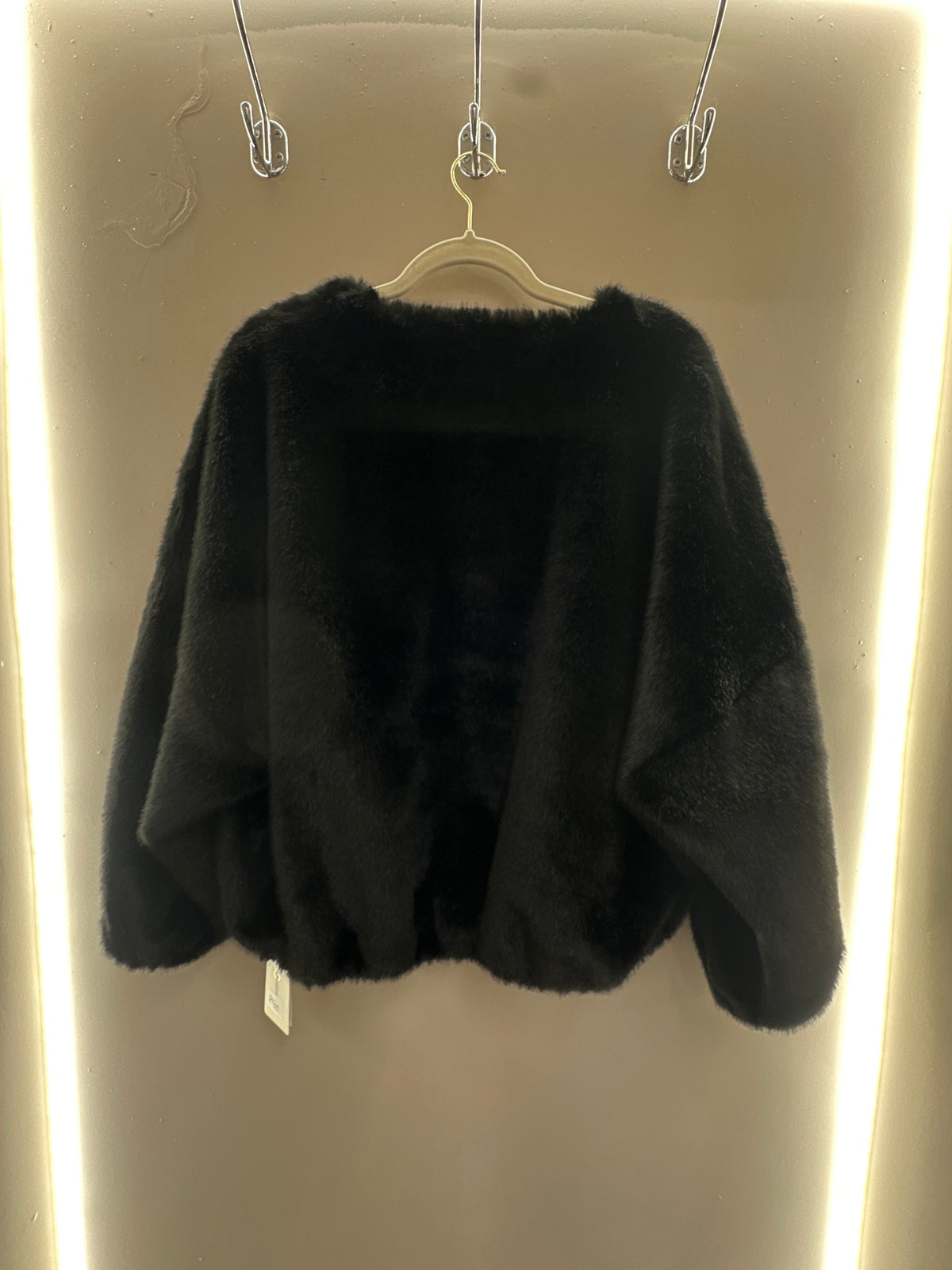 Open Front Faux Fur Jacket