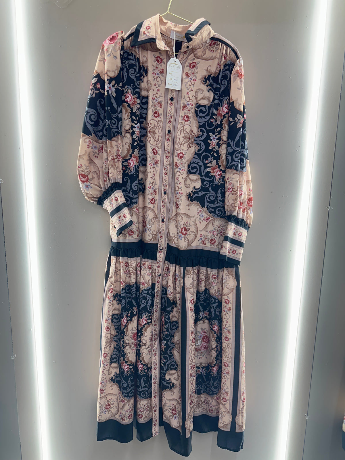 Vintage Rose Baroque Maxi Dress