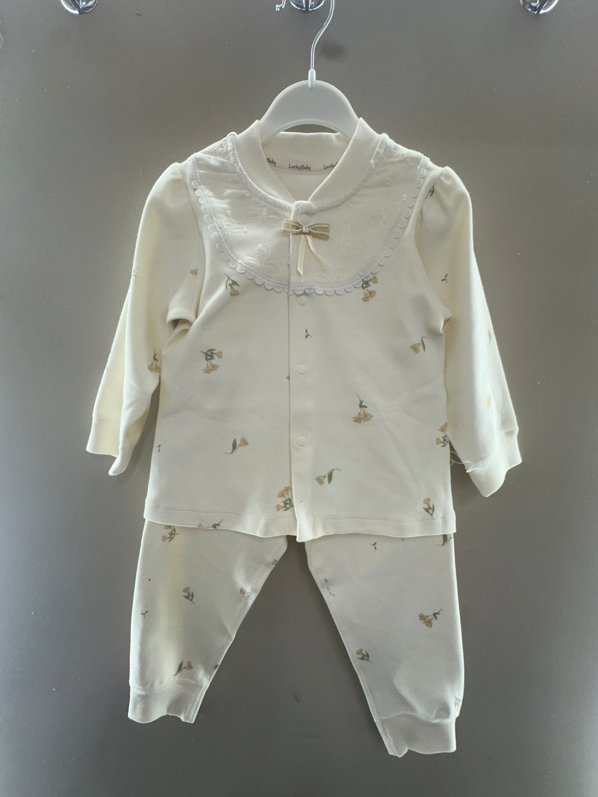 Cream Floral Baby Set