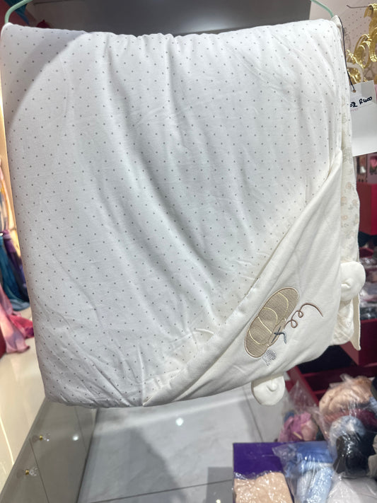Pumpkin Baby Blanket & Hooded Wrap Set – Cream