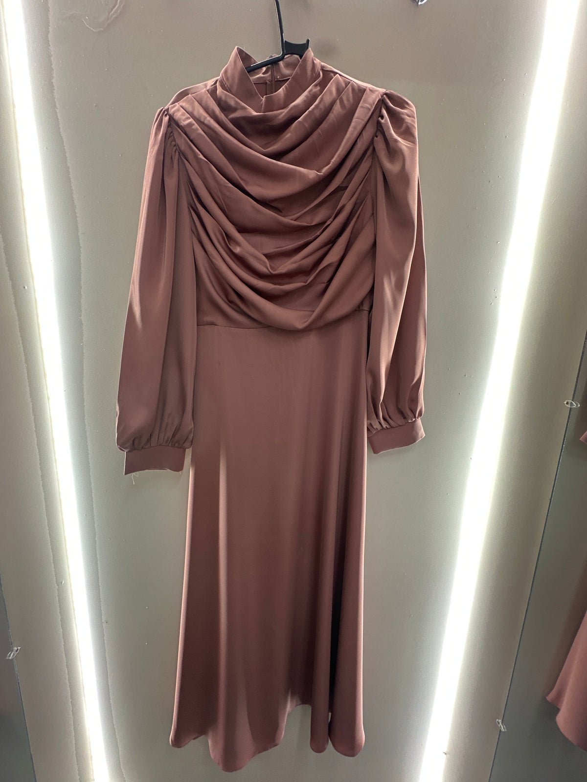Draped High Neck Maxi Dress