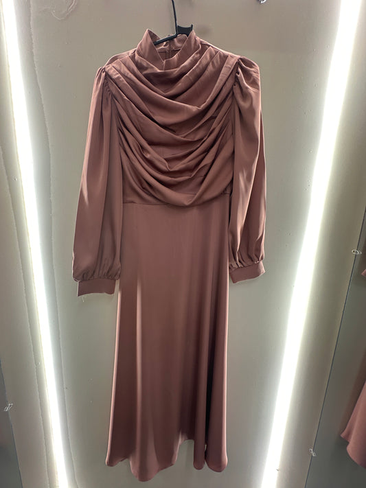 Draped High Neck Maxi Dress