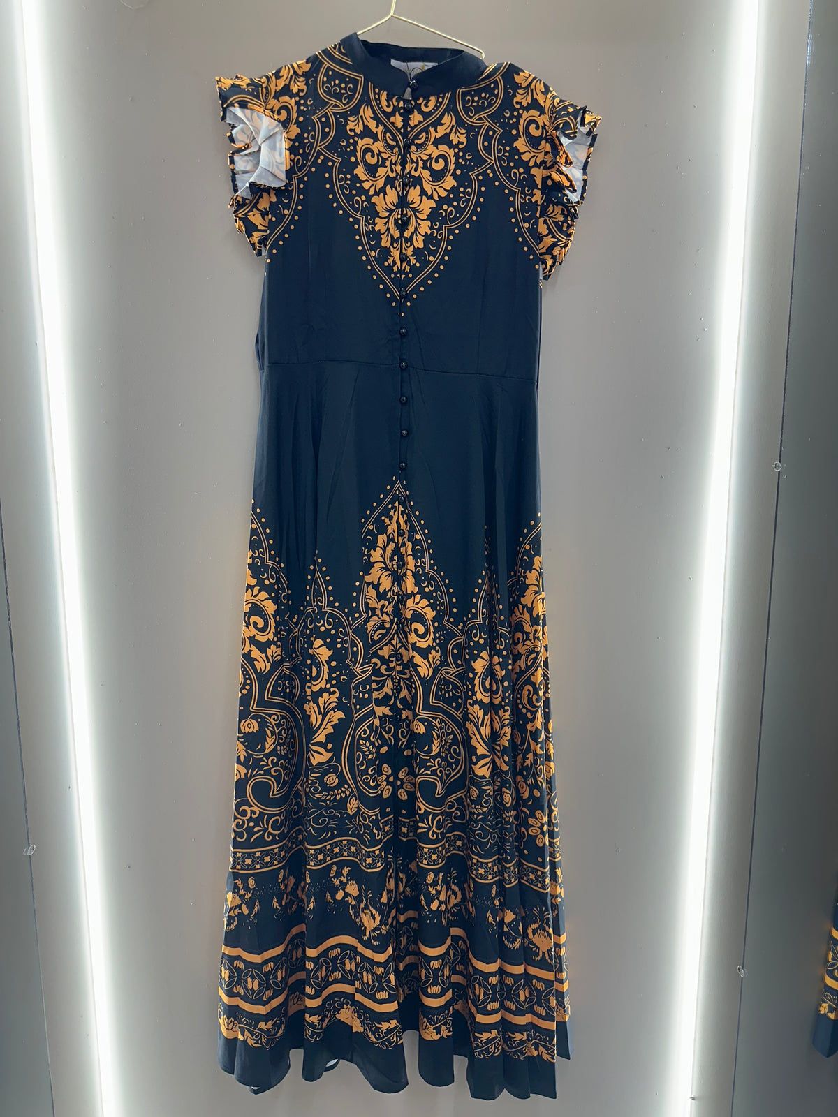 Noir Baroque Maxi Dress