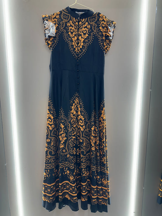 Noir Baroque Maxi Dress