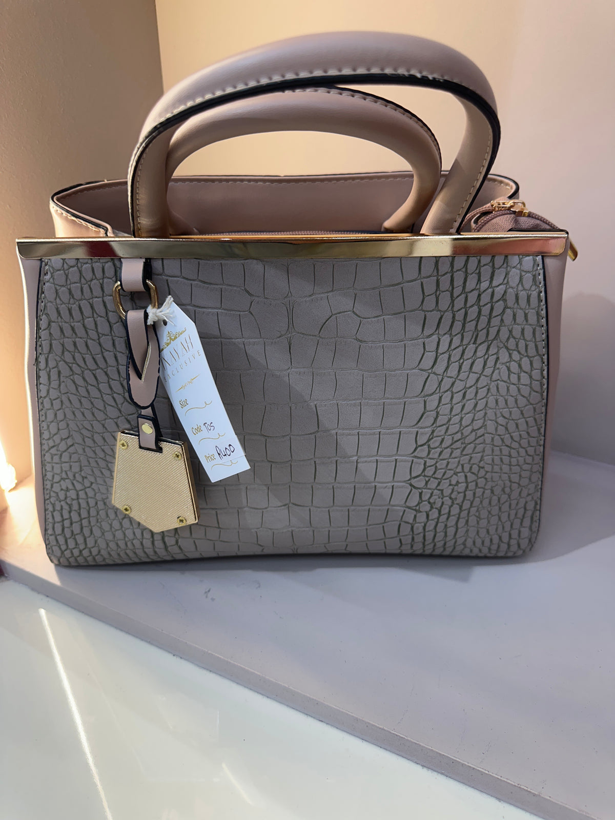Croc Detail Handbag