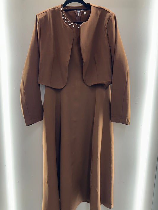 Mocha Two-Piece Midi Dress