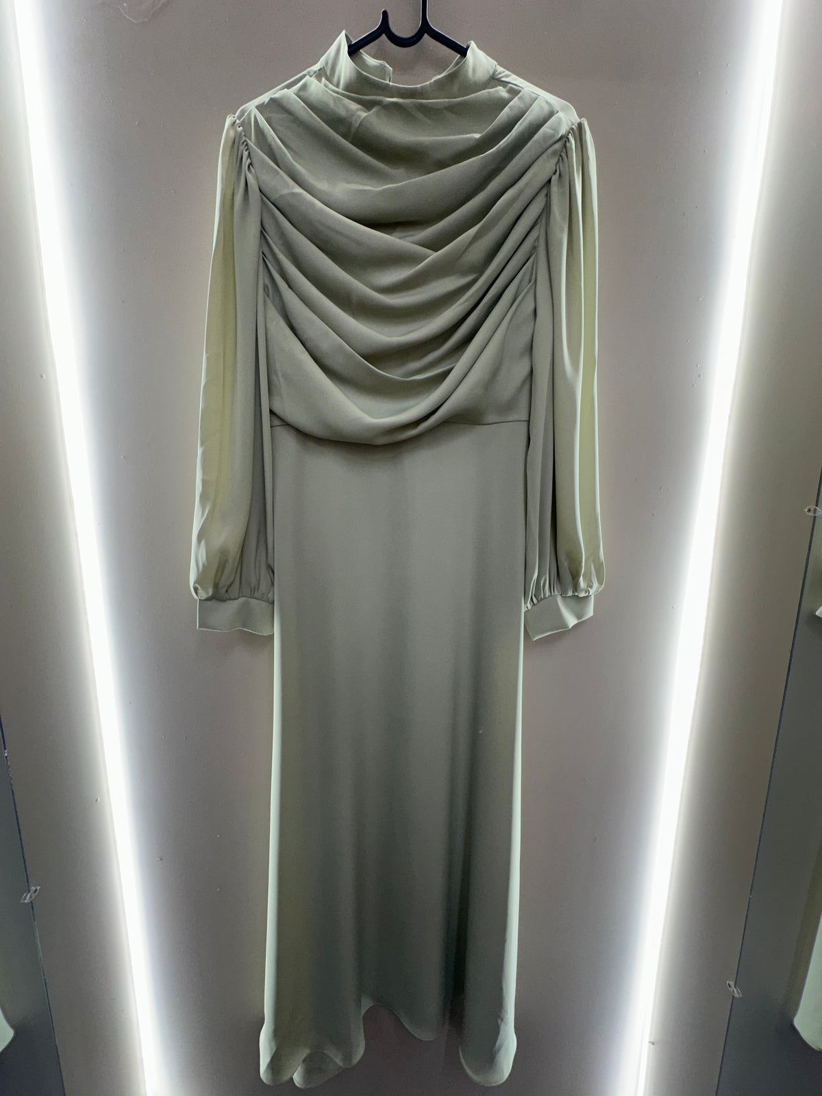 Draped High Neck Maxi Dress