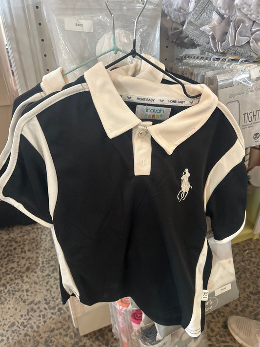 Black cream polo boys