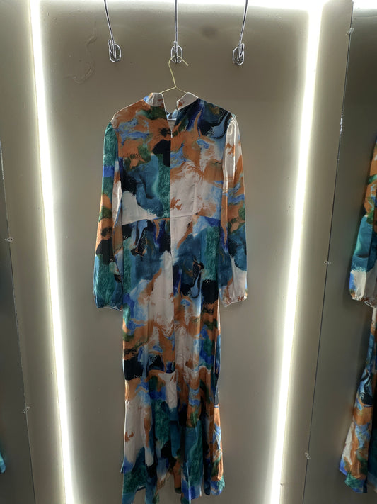Azure Mosaic Maxi Dress