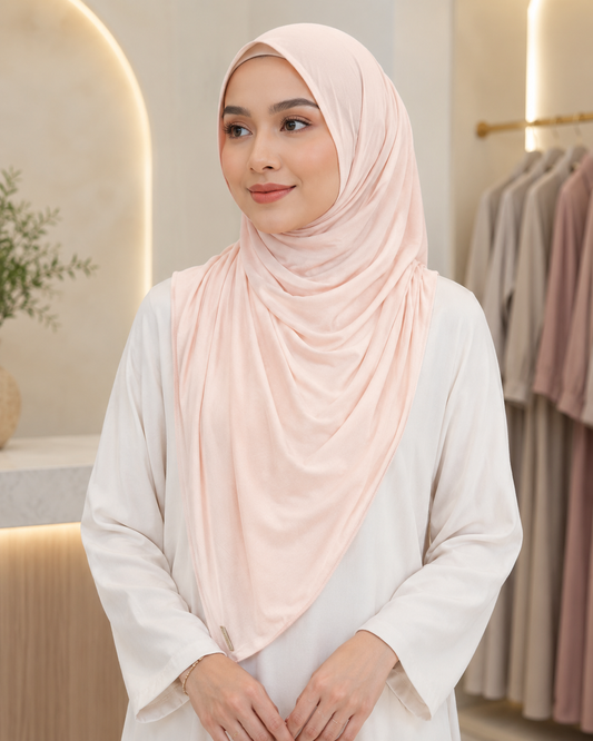 Jersey Scarf - Blush Cream