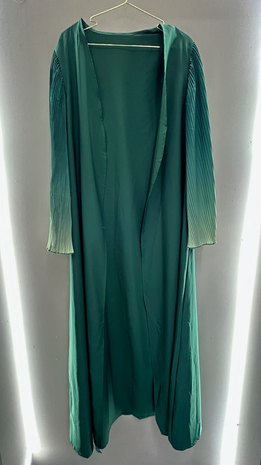 Pleated Sleeve Open Abaya