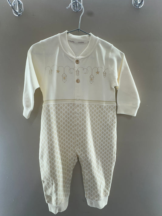 Cream Ramadan Lantern Baby Romper