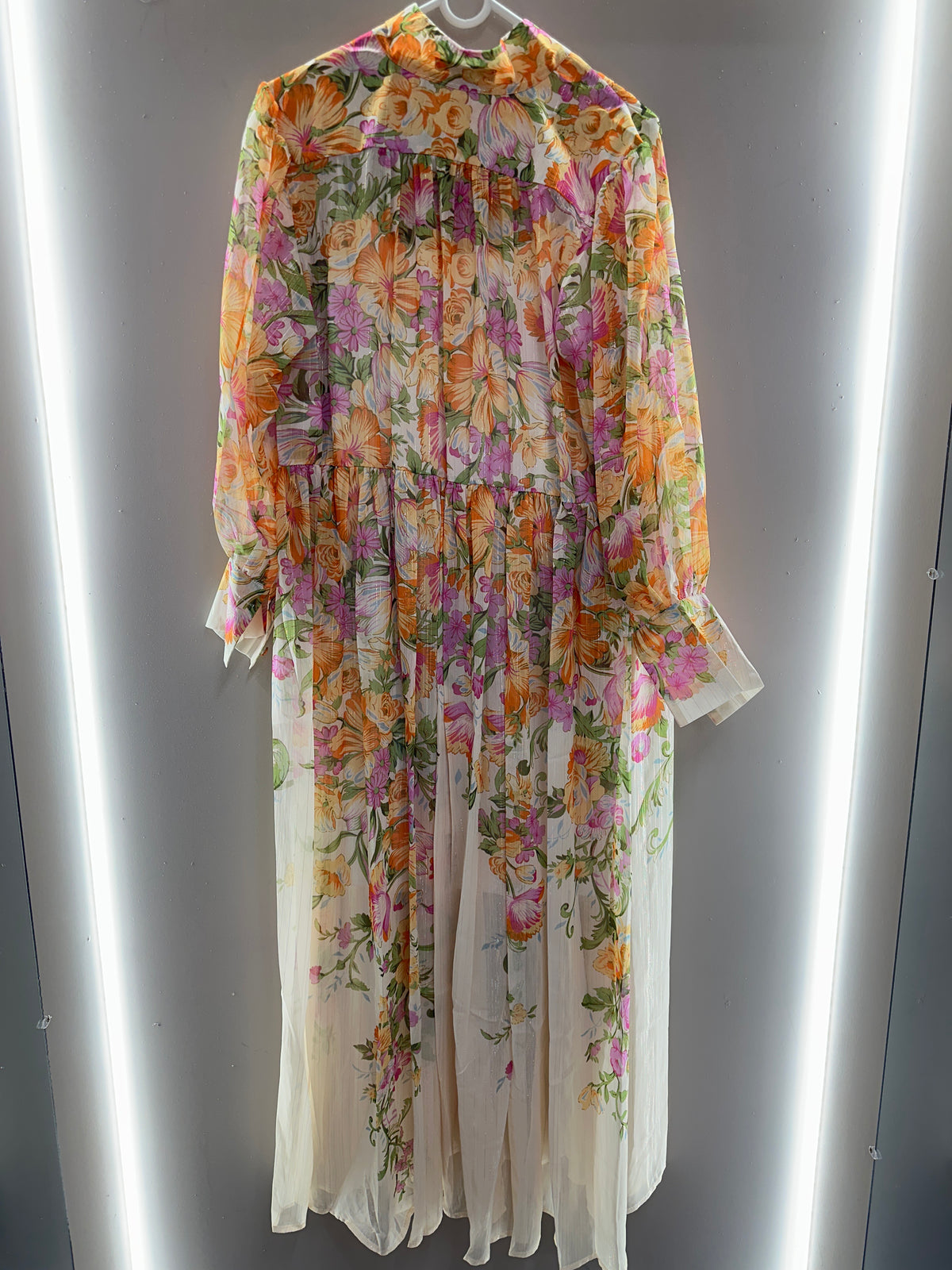 Blooming Garden Pleated Maxi Dress