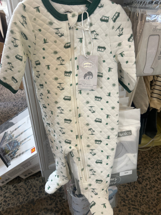 White green romper boys