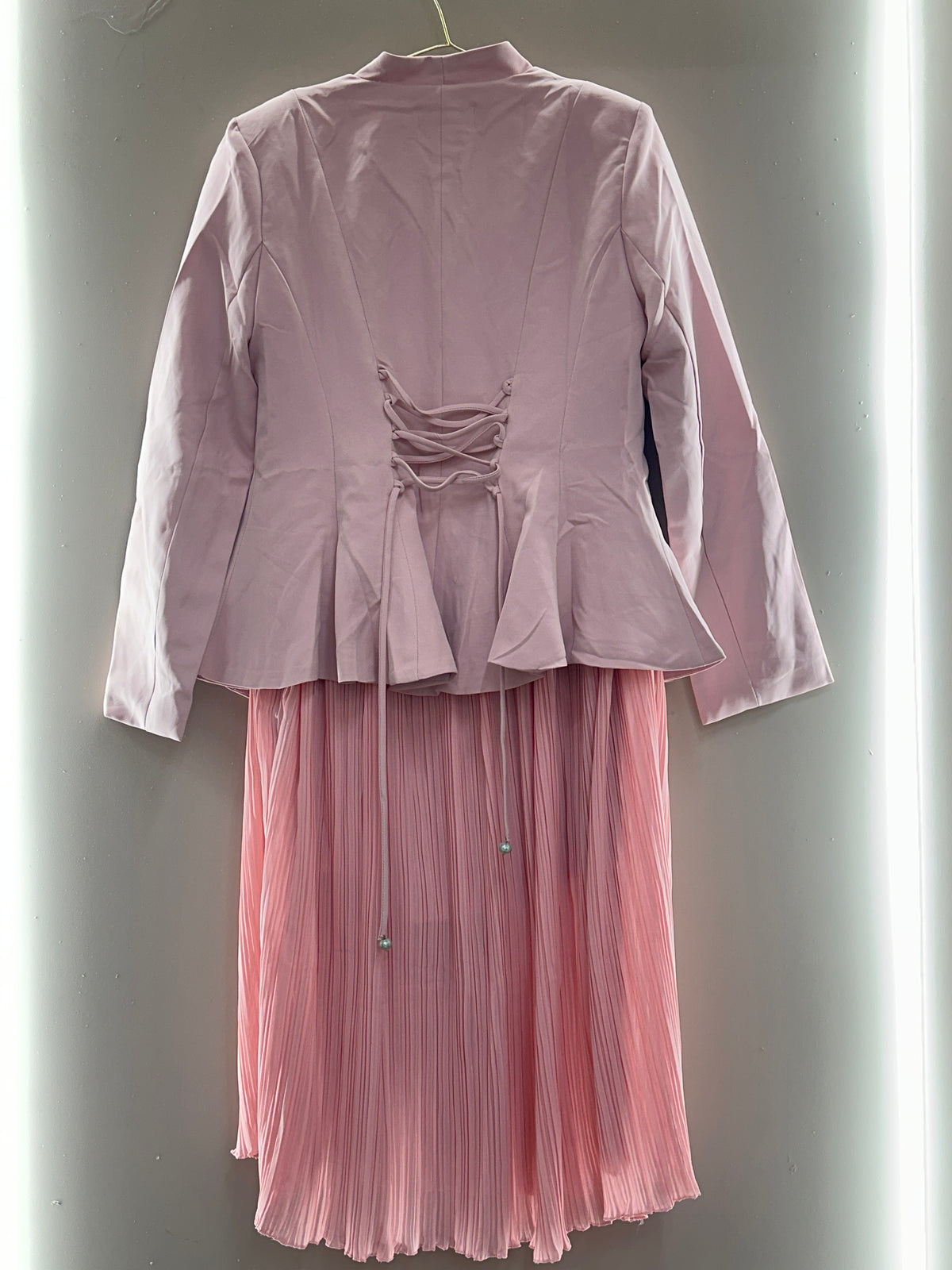 Floral Embroidered Pleated Dress