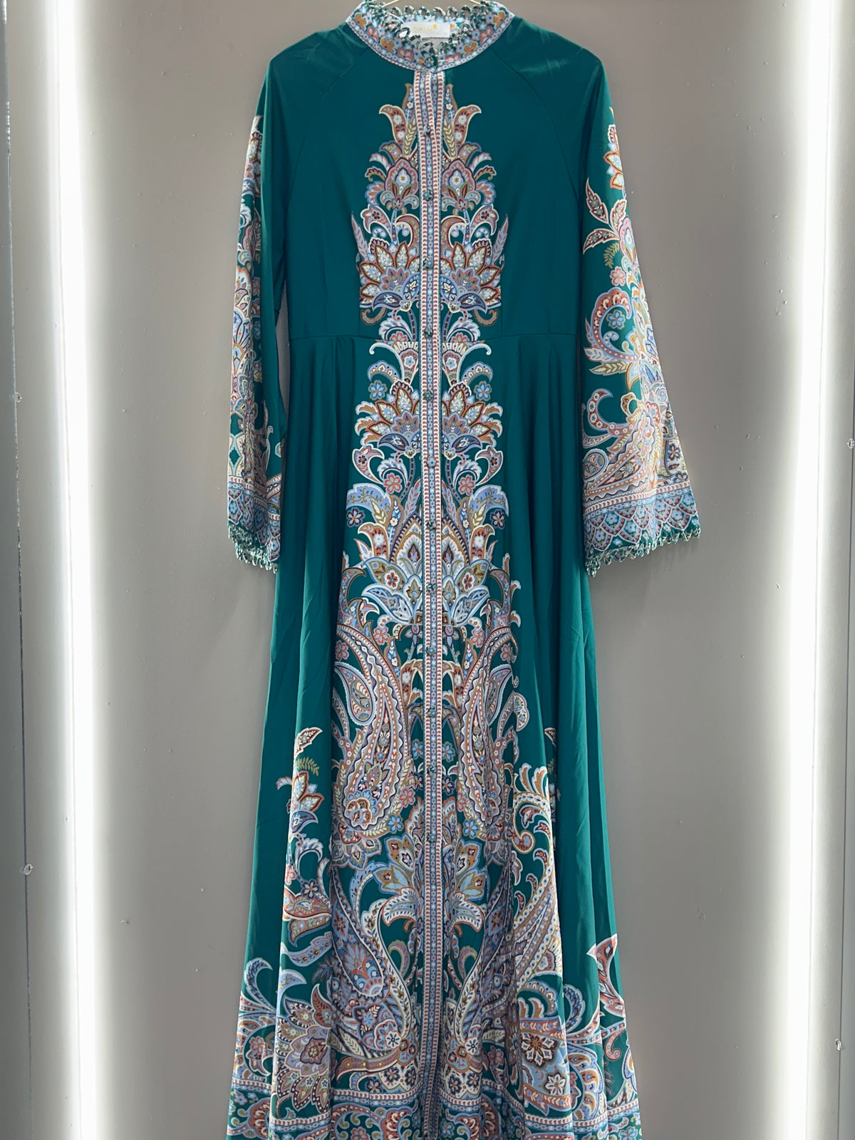 Emerald Paisley Maxi Dress