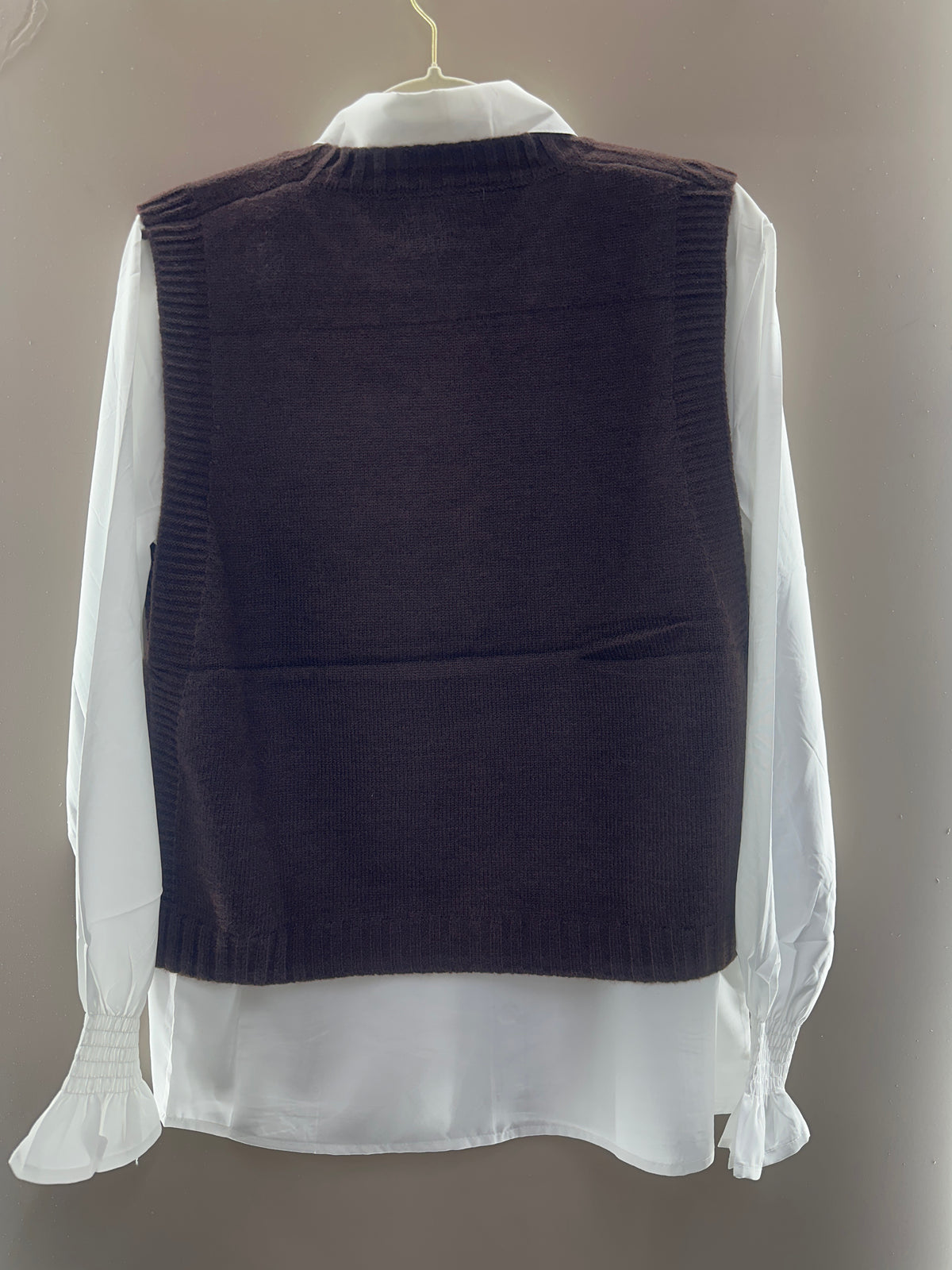 Pearl Embellished Sweater Vest Shirt
