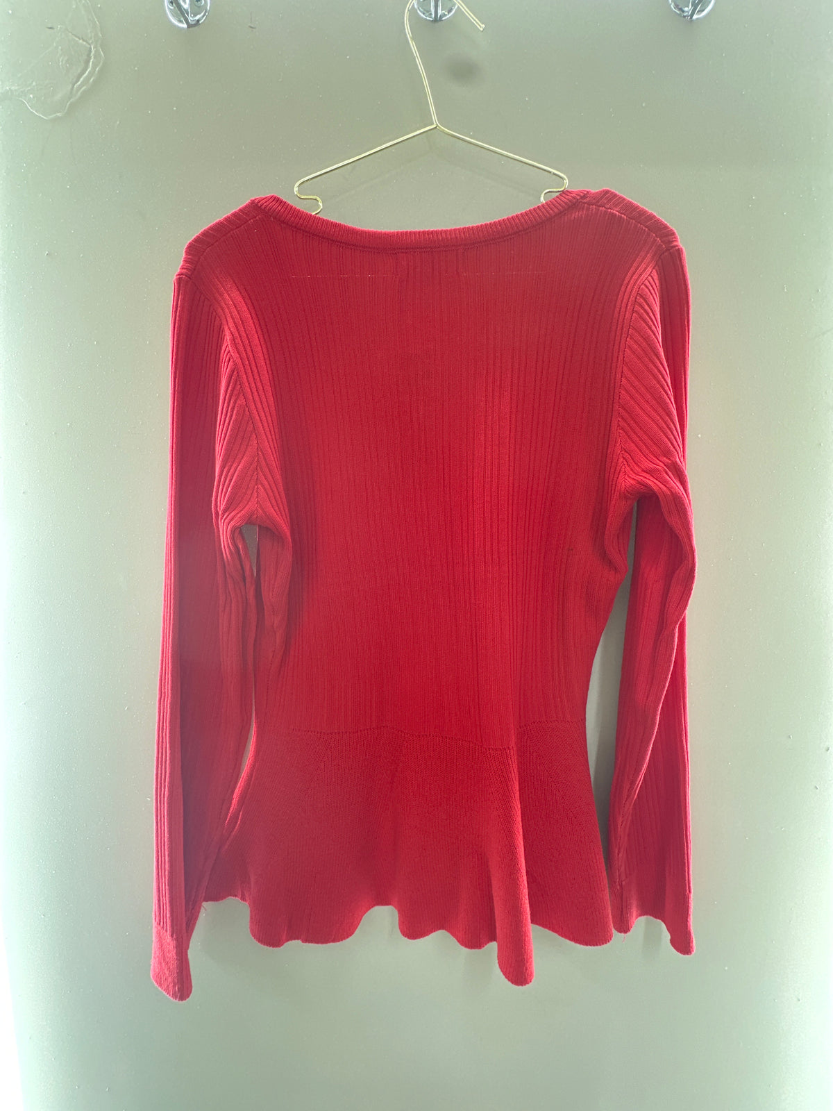 Elegant Ribbed Peplum Cardigan