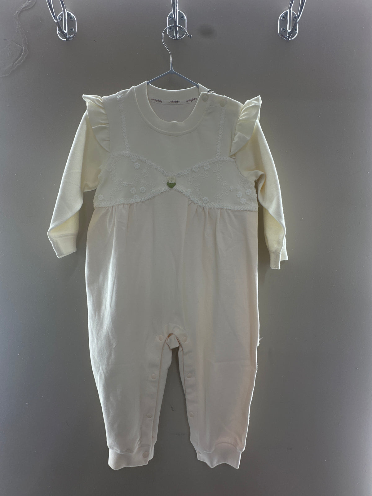 Soft Pink Embroidered Baby Romper