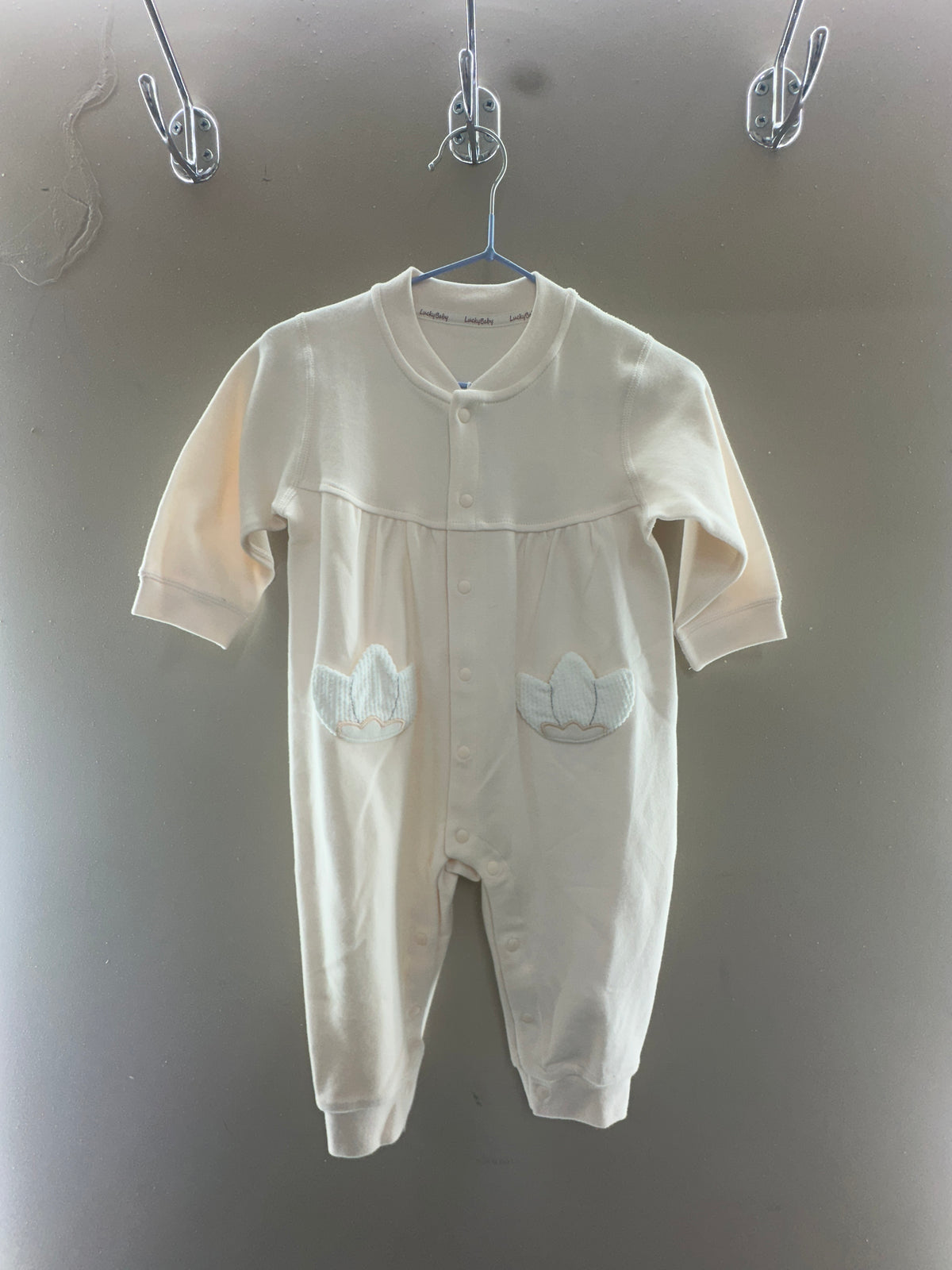 Light Pink Lotus Detail Baby Romper