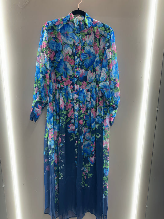Blooming Garden Pleated Maxi Dress