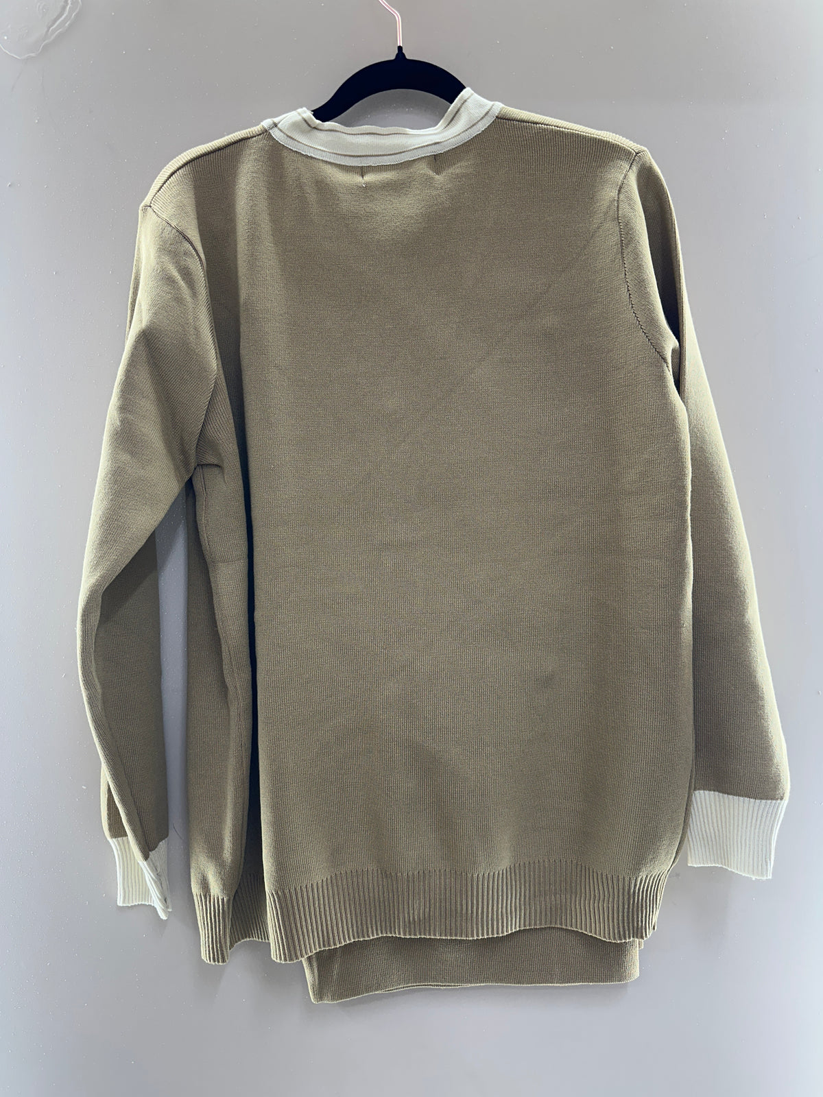 Contrast Trim Luxe Knit Cardigan