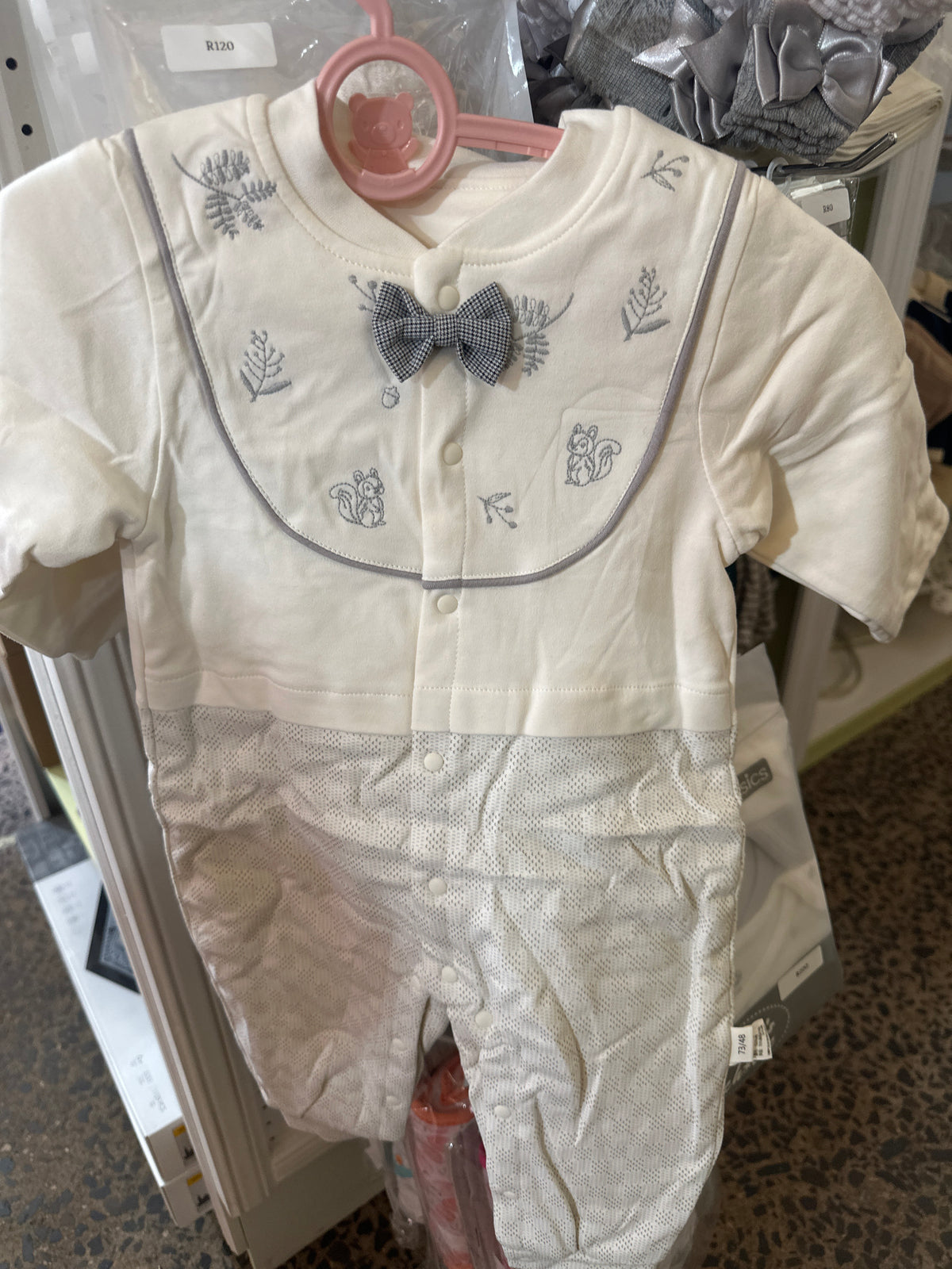 White bow boys romper