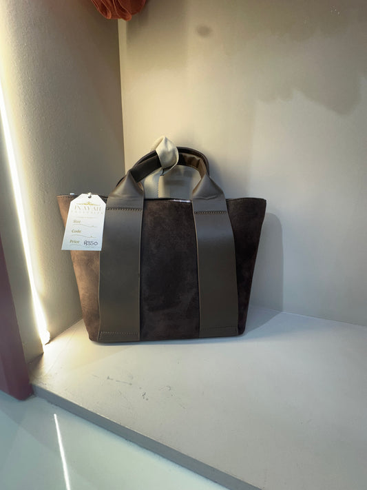 Chocolate Suede Tote Bag