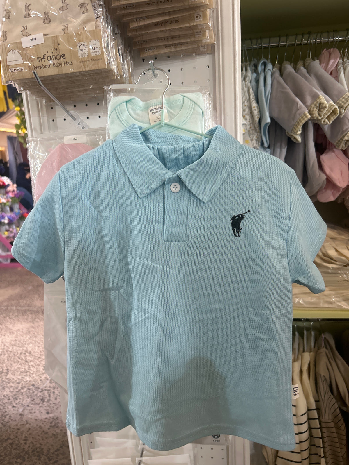 Baby blue polo boys