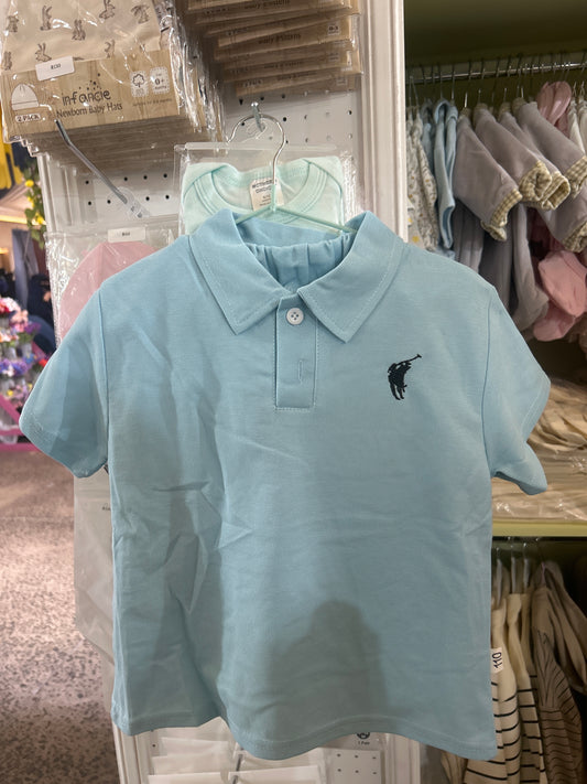 Baby blue polo boys