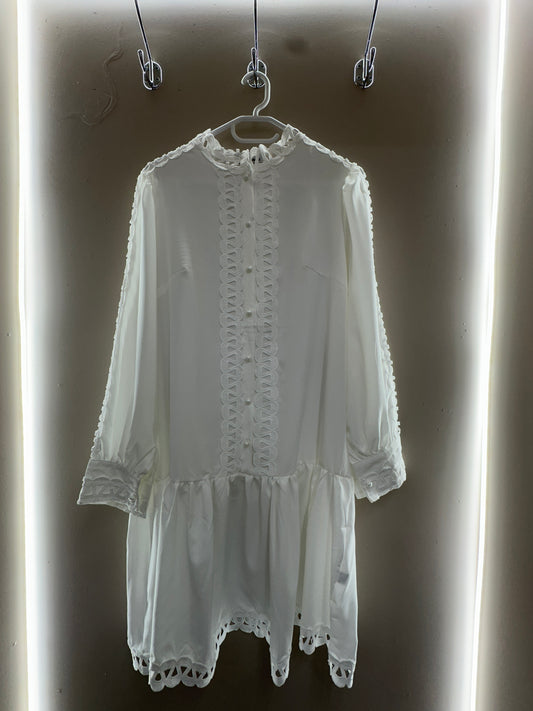White Elegance Blouse Dress