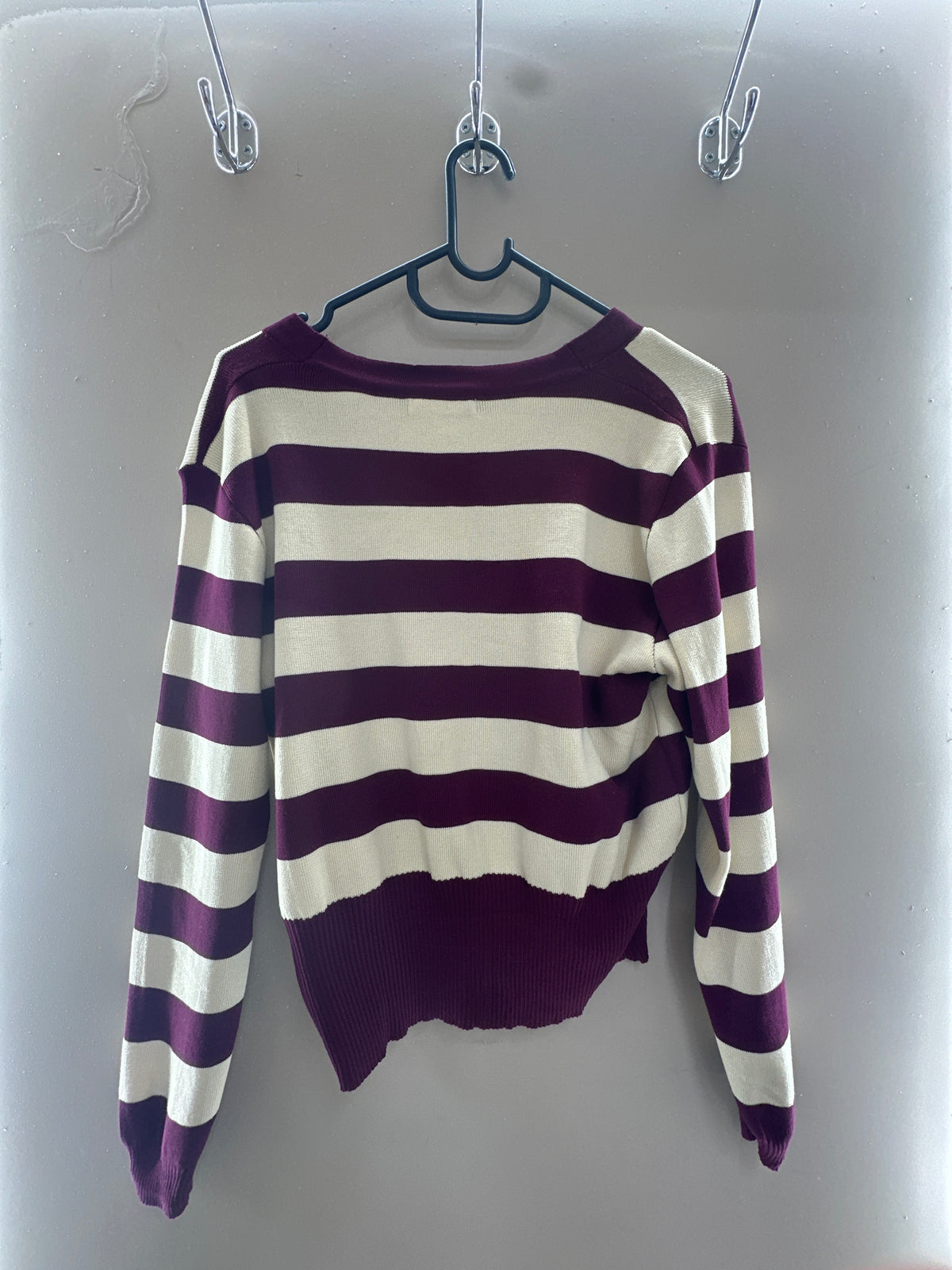 Striped Knit Button Cardigan