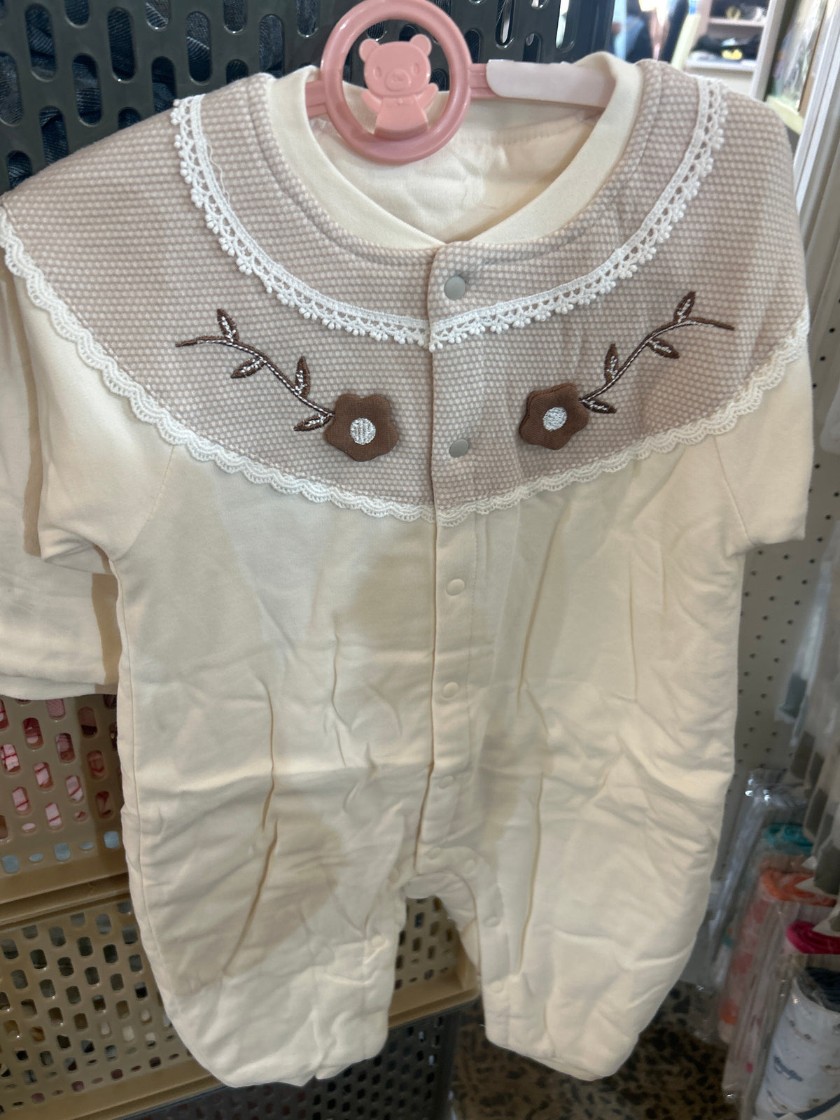 Girls brown flower romper