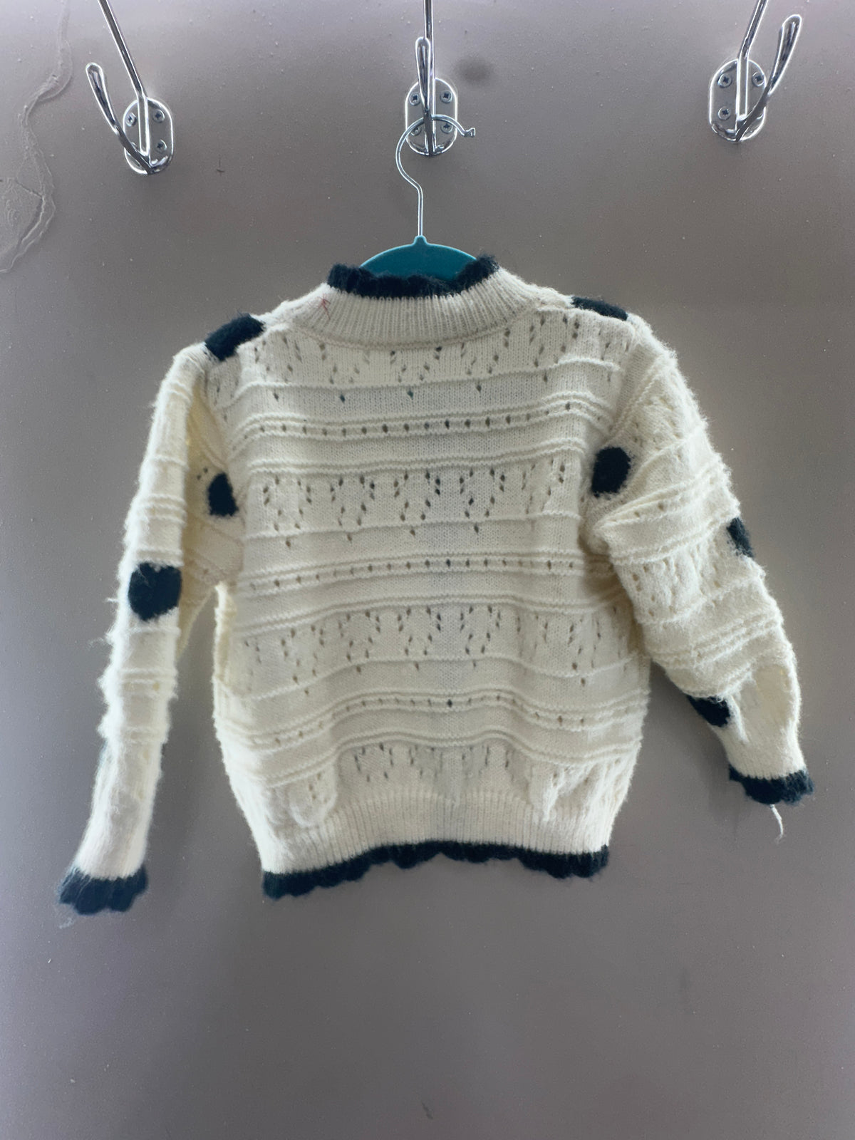 Black Dot Knit Baby Cardigan