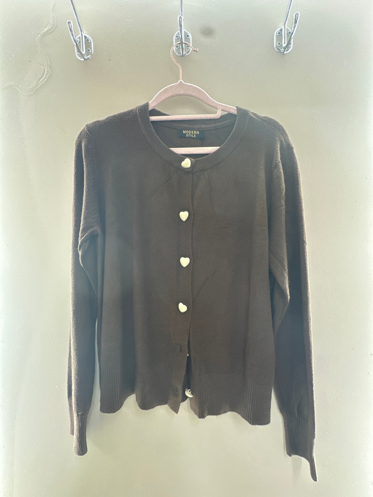 Heart Button Knit Cardigan