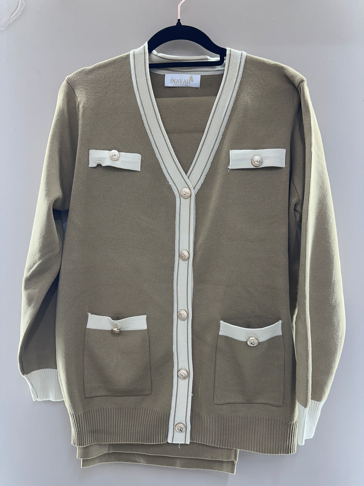 Contrast Trim Luxe Knit Cardigan