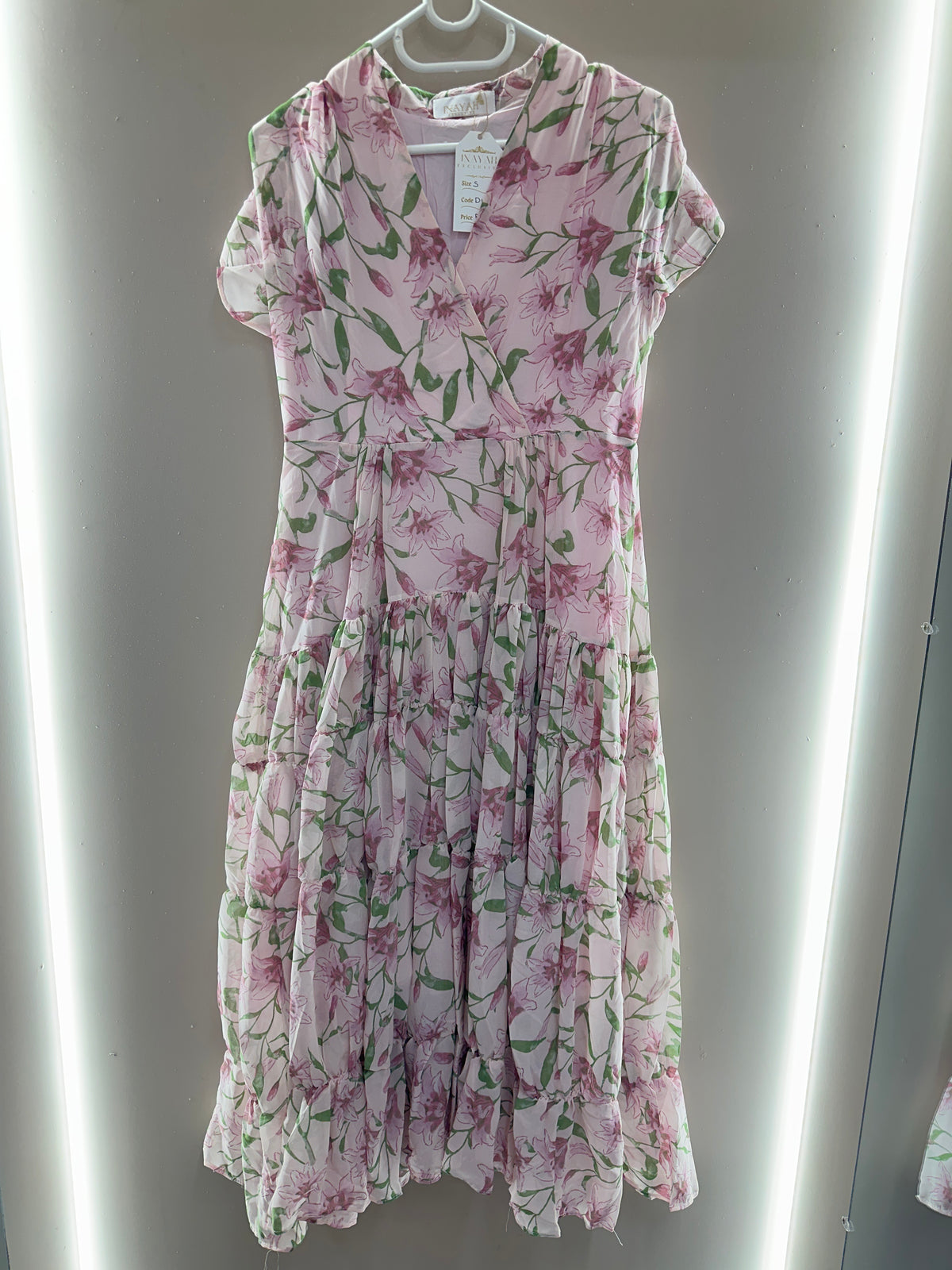 Rose Petal Tiered Midi Dress