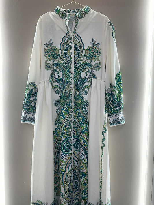 Emerald Paisley Maxi Dress