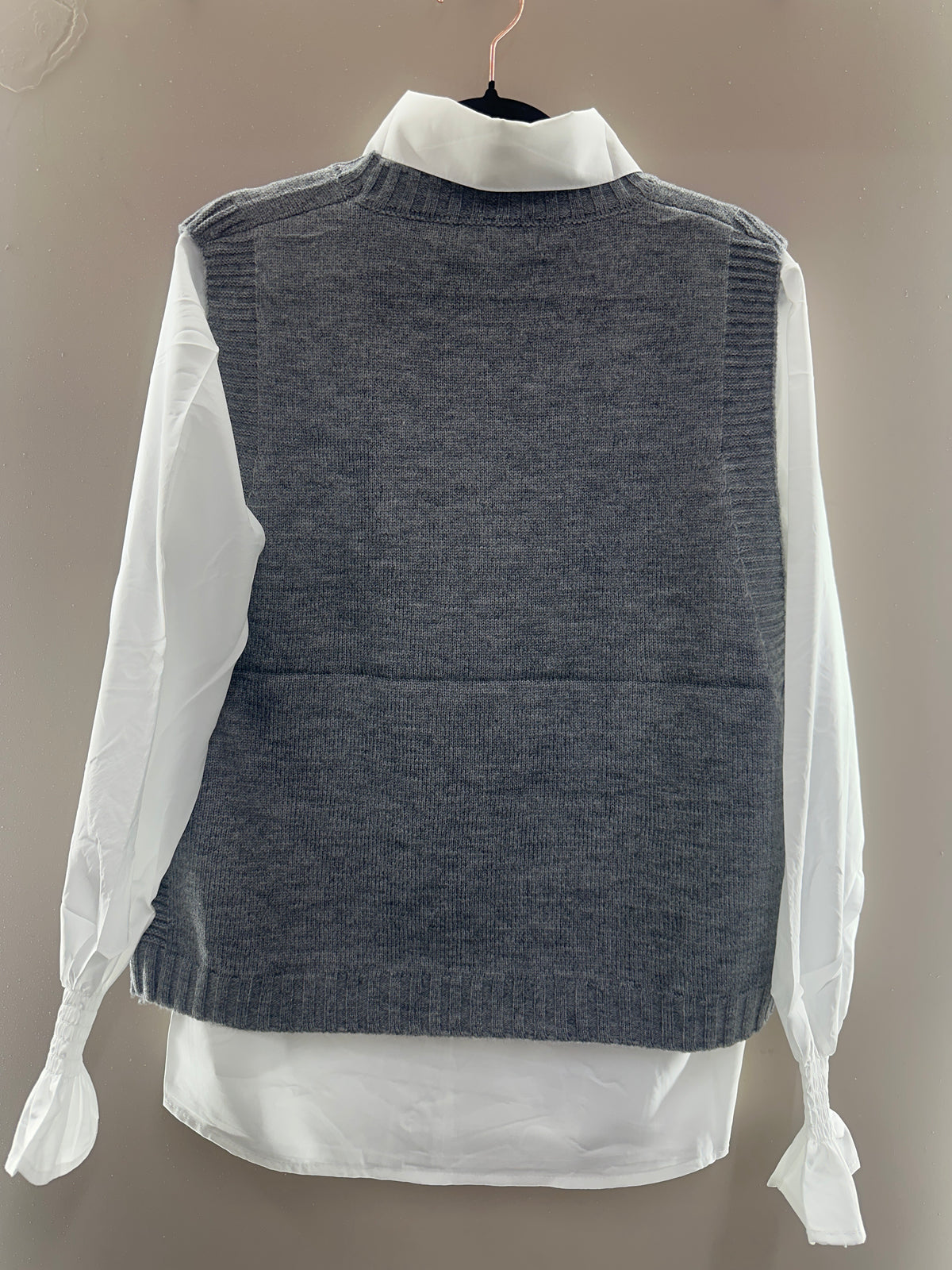 Pearl Embellished Sweater Vest Shirt