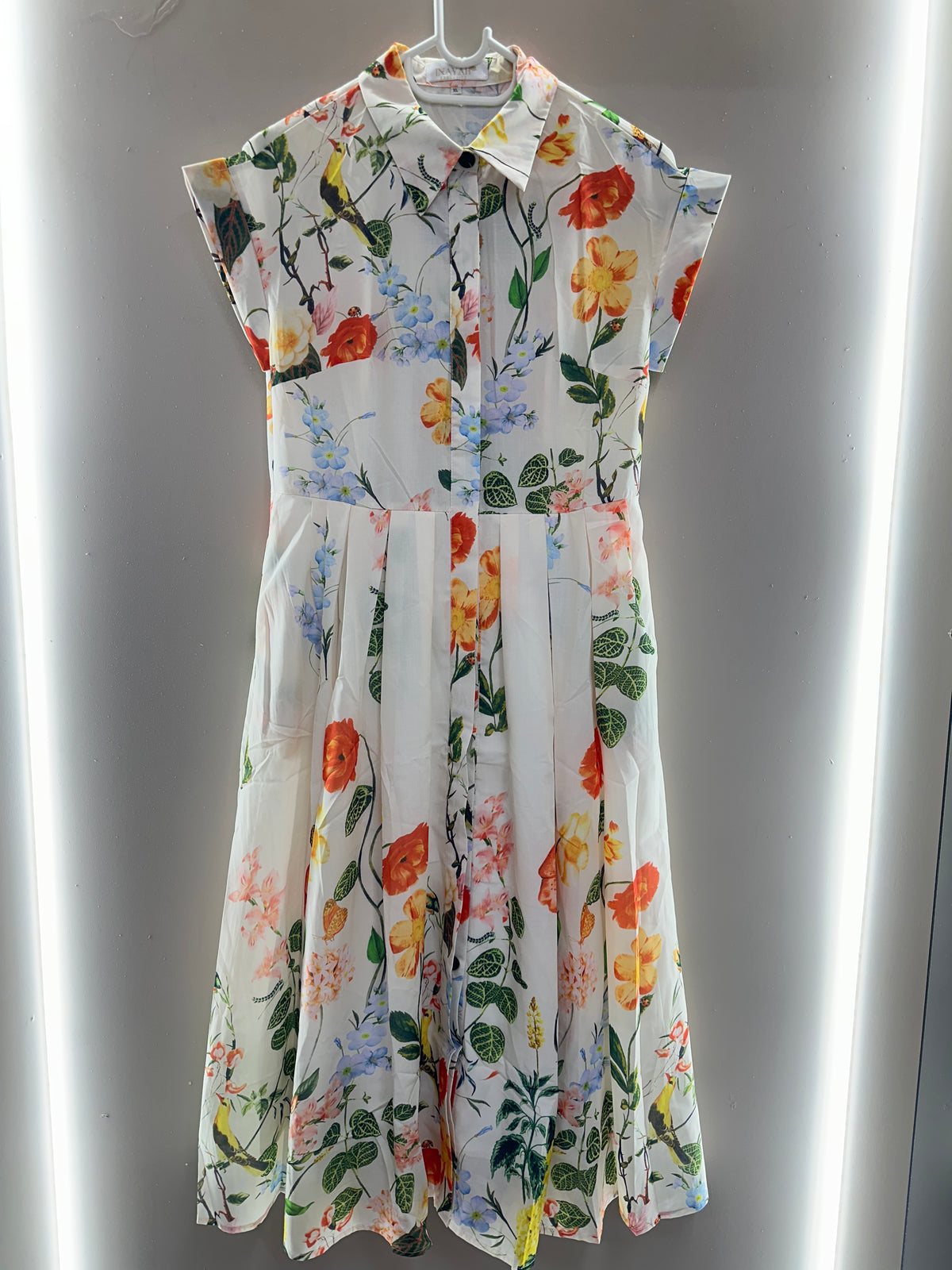 Botanical Bloom Shirt Midi Dress